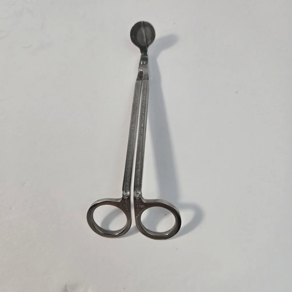 Wickman Stainless Steel Candle Wick Trimmer Etched Scroll Design Scissor Style